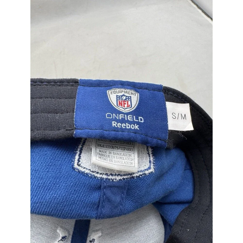 Indianapolis Colts Reebok On Field FlexFit Hat Size Small Med Cap NFL Blue White